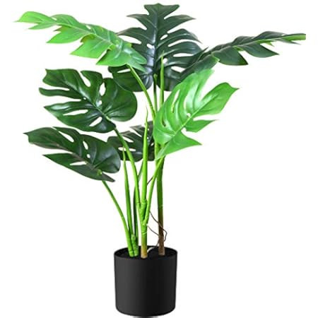 Fopamtri Artificial Monstera Deliciosa Plant 43 Inch Fake Tropical Palm Tree Perfect Faux Swiss C... | Amazon (US)