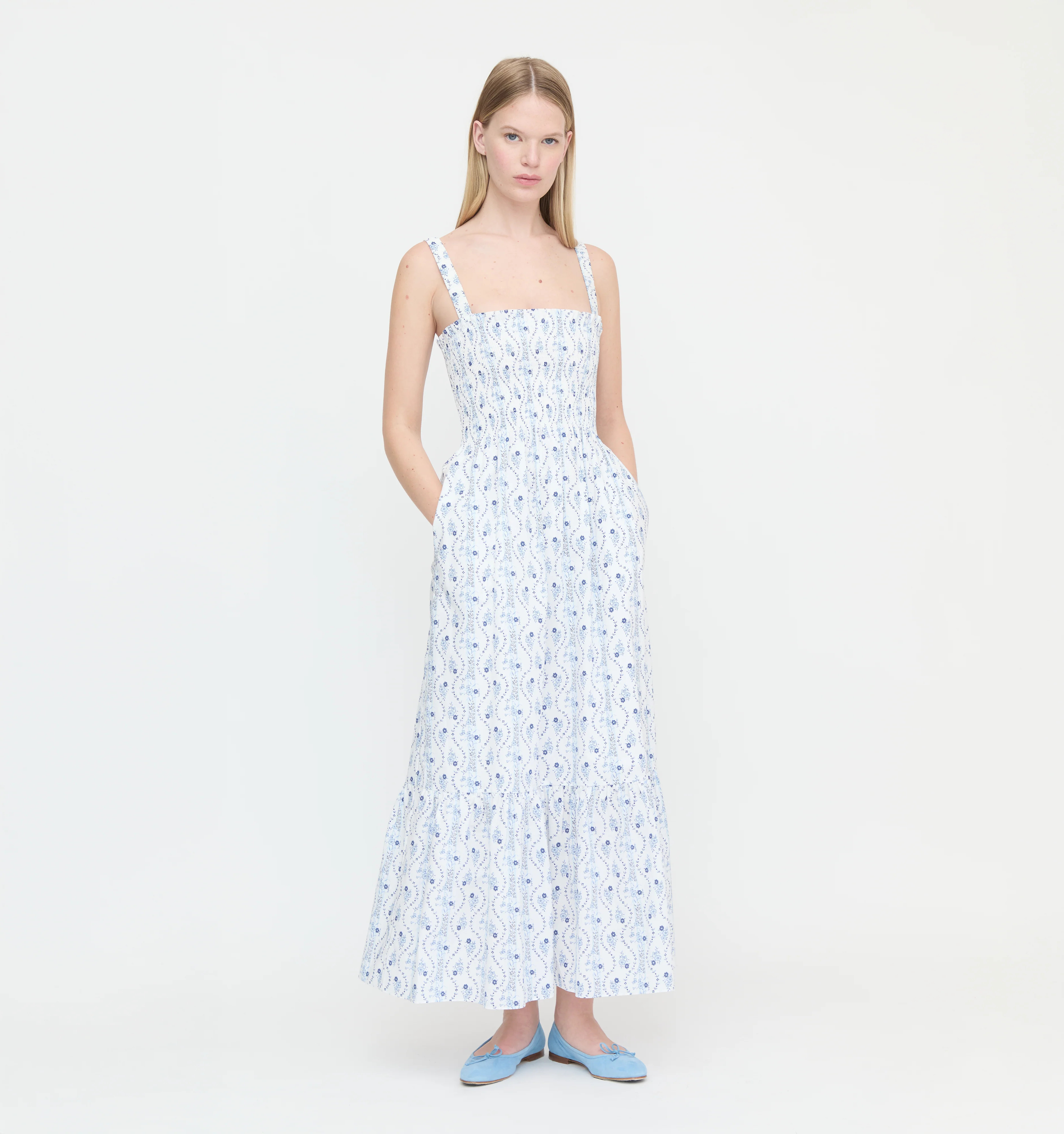 The Anjuli Nap Dress - Green Stripe | Hill House Home US