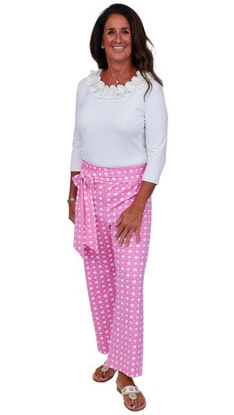 Dorothy Pants- Boca Grande Cane Pink | sailor-sailor