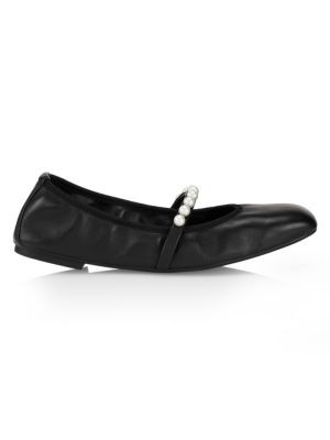 Goldie Embellished Leather Ballet Flats | Saks Fifth Avenue OFF 5TH