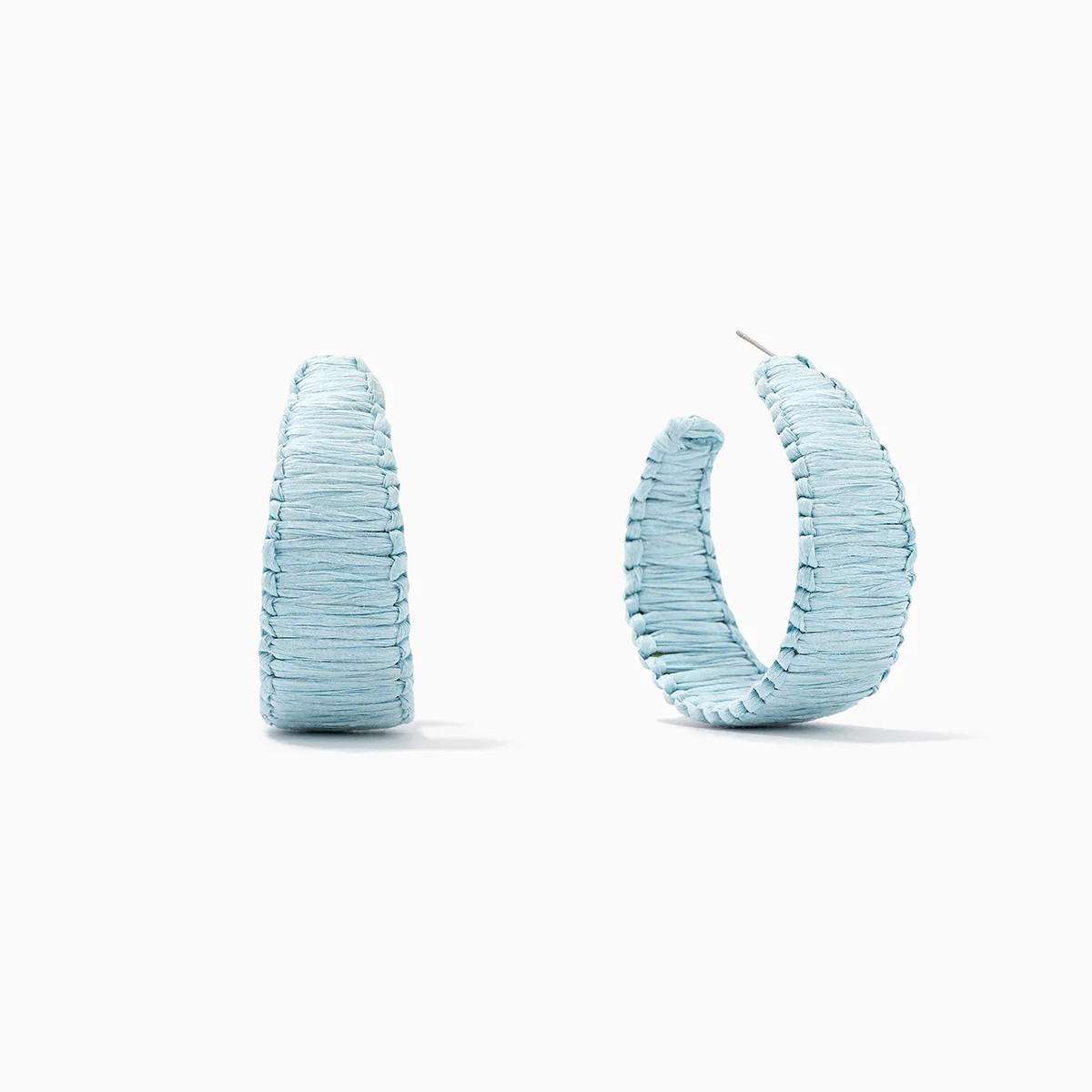 Raffia Woven Hoop Earrings | Uncommon James