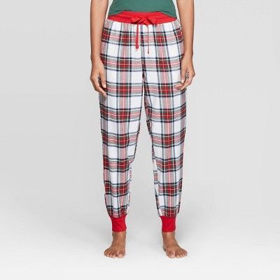 Women's Plaid Perfectly Cozy Flannel Pajama Pants - Stars Above™ Cream | Target