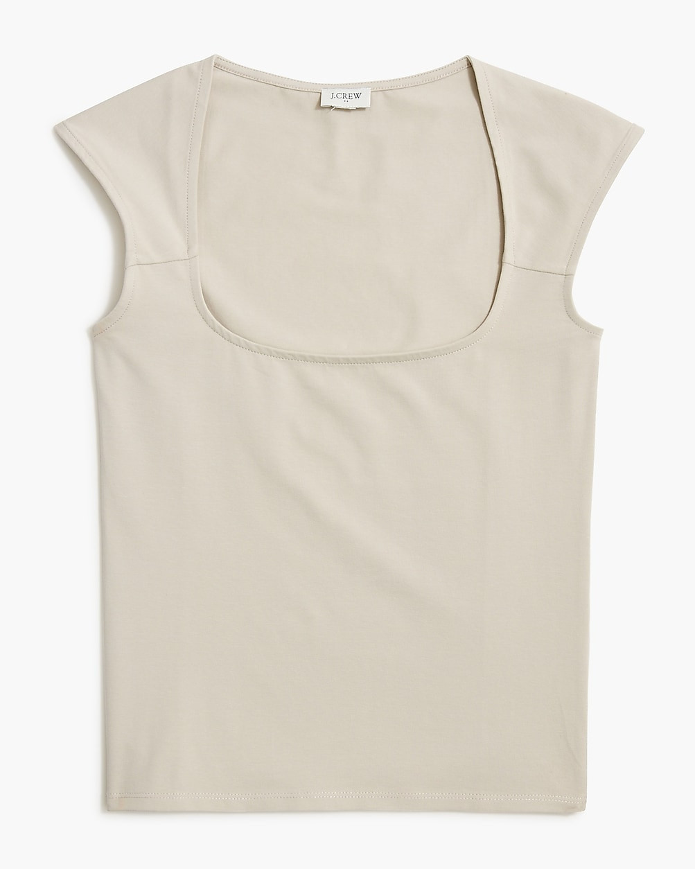 Cap-sleeve stretch cotton-blend squareneck tank top | J.Crew Factory