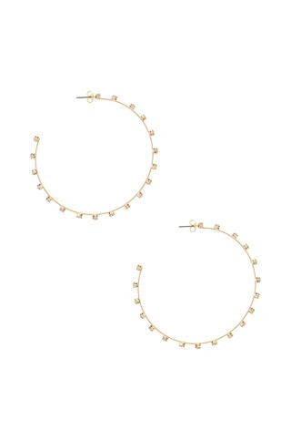 Ettika Rhinestone Hoop Earrings in Gold from Revolve.com | Revolve Clothing (Global)