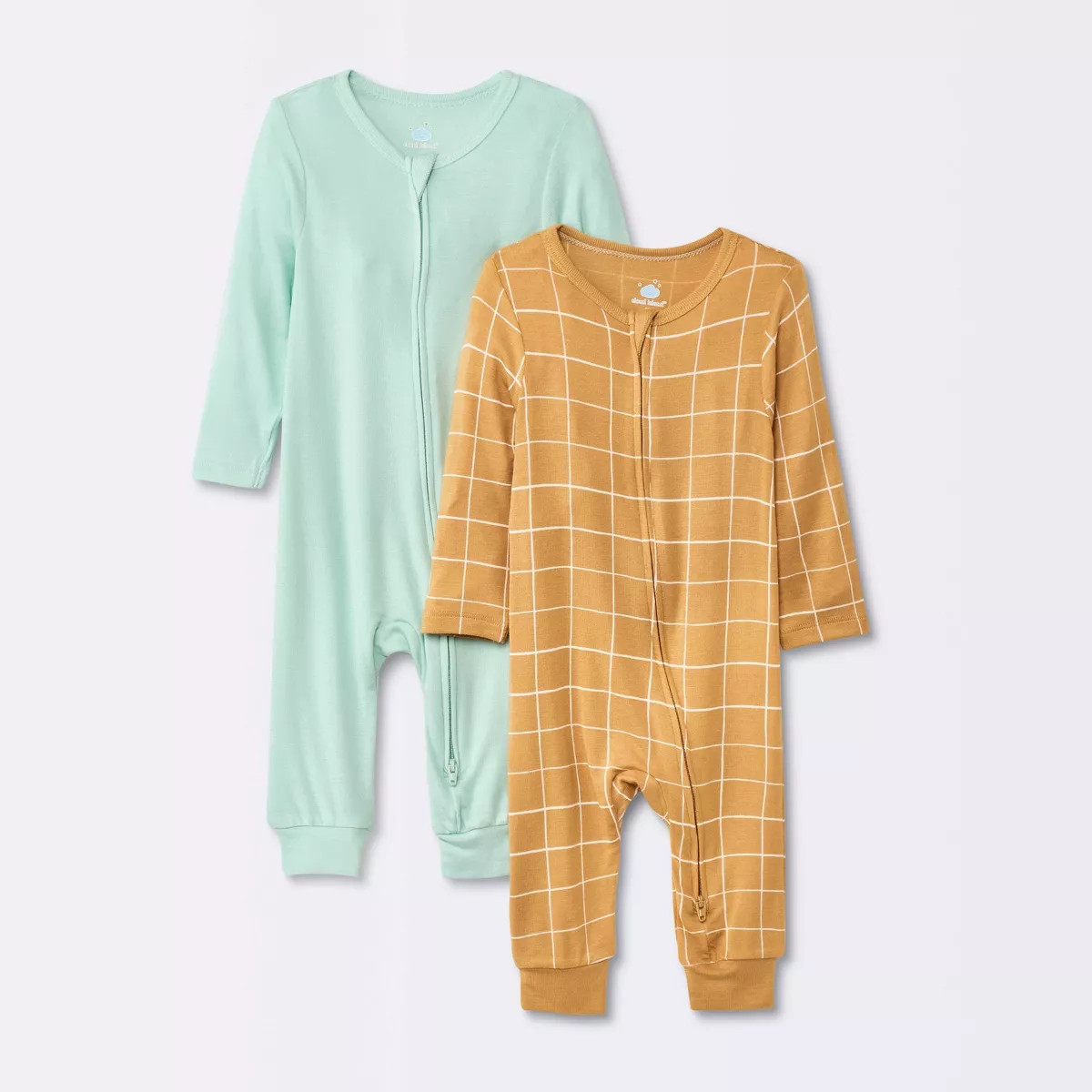 Baby Boys' 2pk So Very Soft Modal Blend Romper - Cloud Island™ Rust/Blue 6-9M | Target