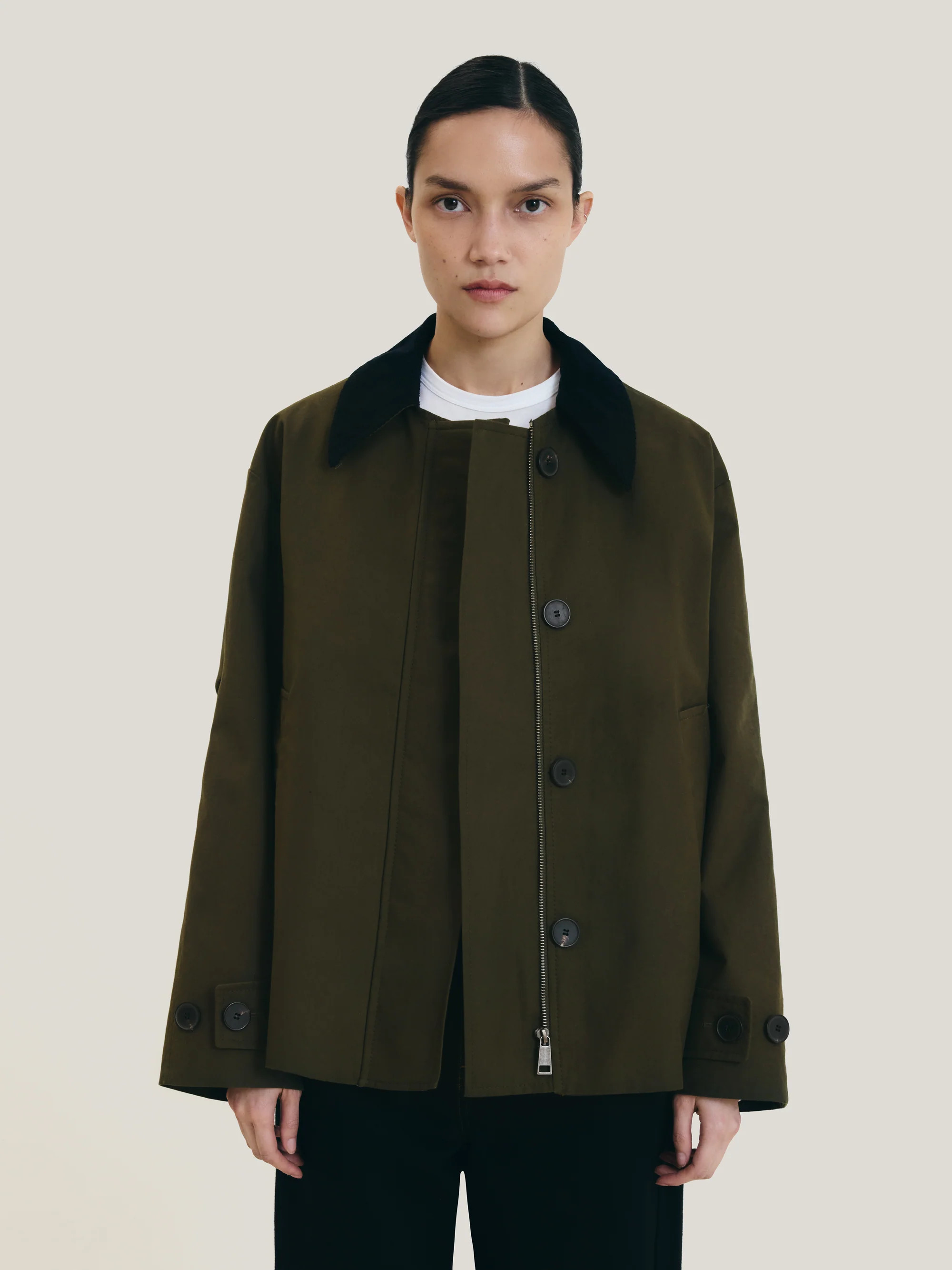 British Millerain Cotton Jacket | Green | Jigsaw (UK)