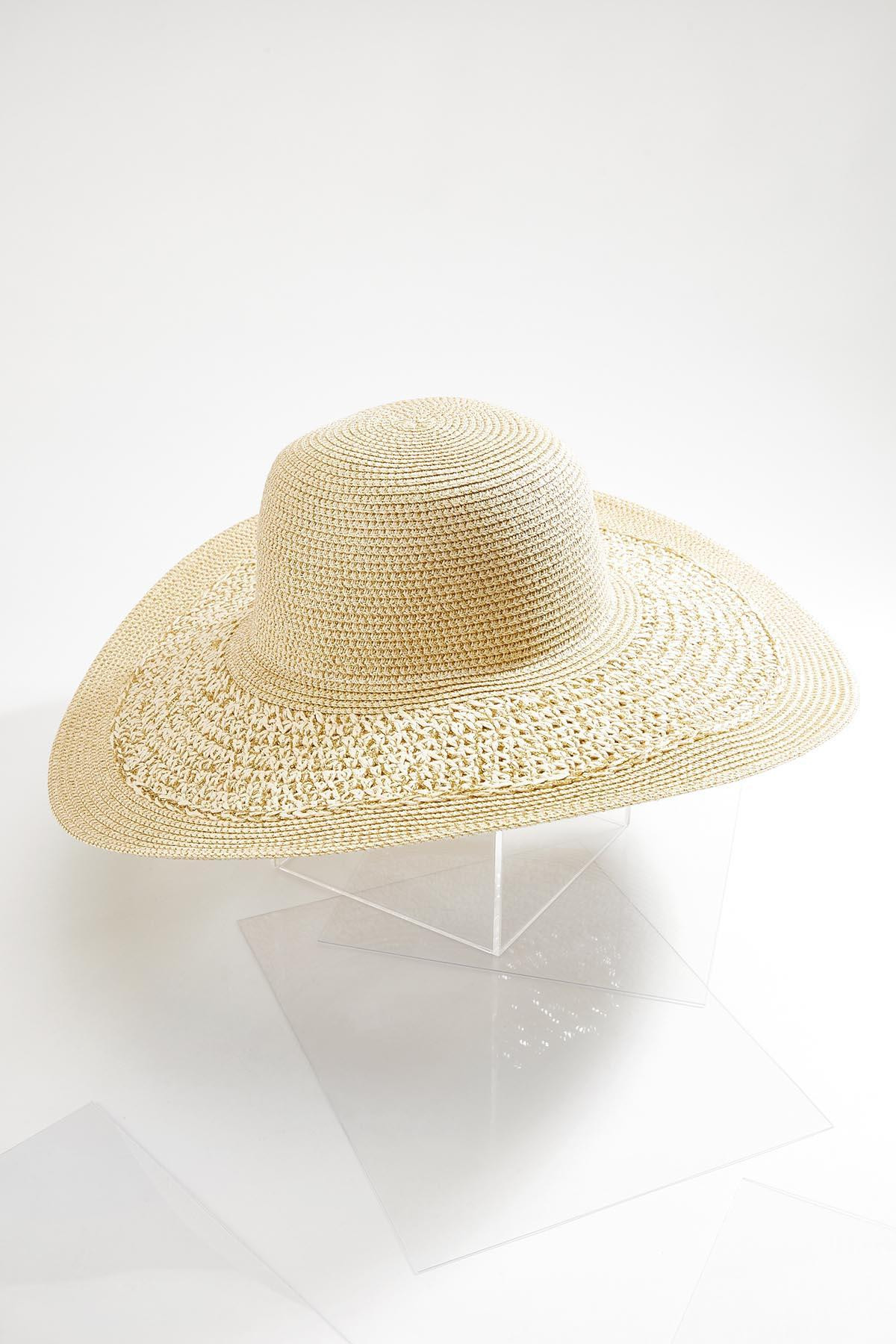 Metallic Thread Straw Floppy Hat | Cato Fashions