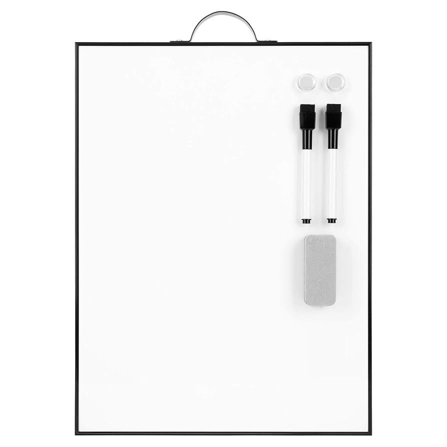 TSJ OFFICE Small White Board - 16" X 12" Portable Black Aluminum Framed Whiteboard, Magnetic Dry ... | Amazon (US)