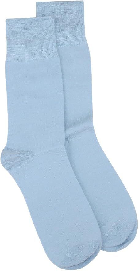 1 Pair of Biagio Solid BLUE Color Men's COTTON Dress SOCKS | Amazon (US)