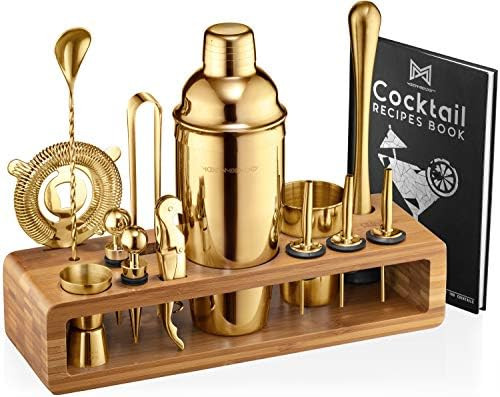 Mixology Bartender Kit: 23-Piece Bar Set Cocktail Shaker Set with Stylish Bamboo Stand | Perfect ... | Amazon (US)