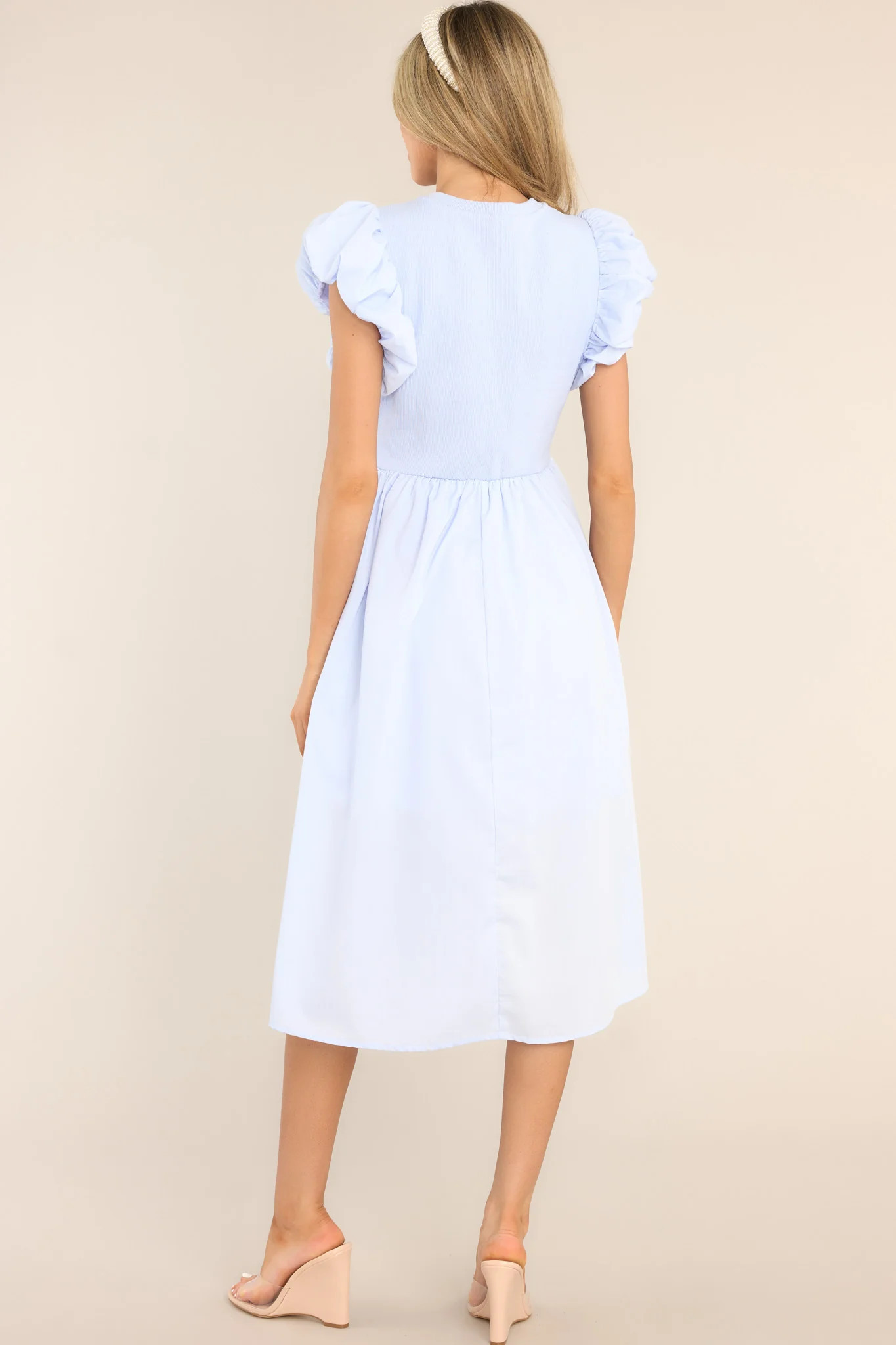 Closet Cornerstone Sky Blue Midi Dress (BACKORDER APRIL/MAY) | Red Dress