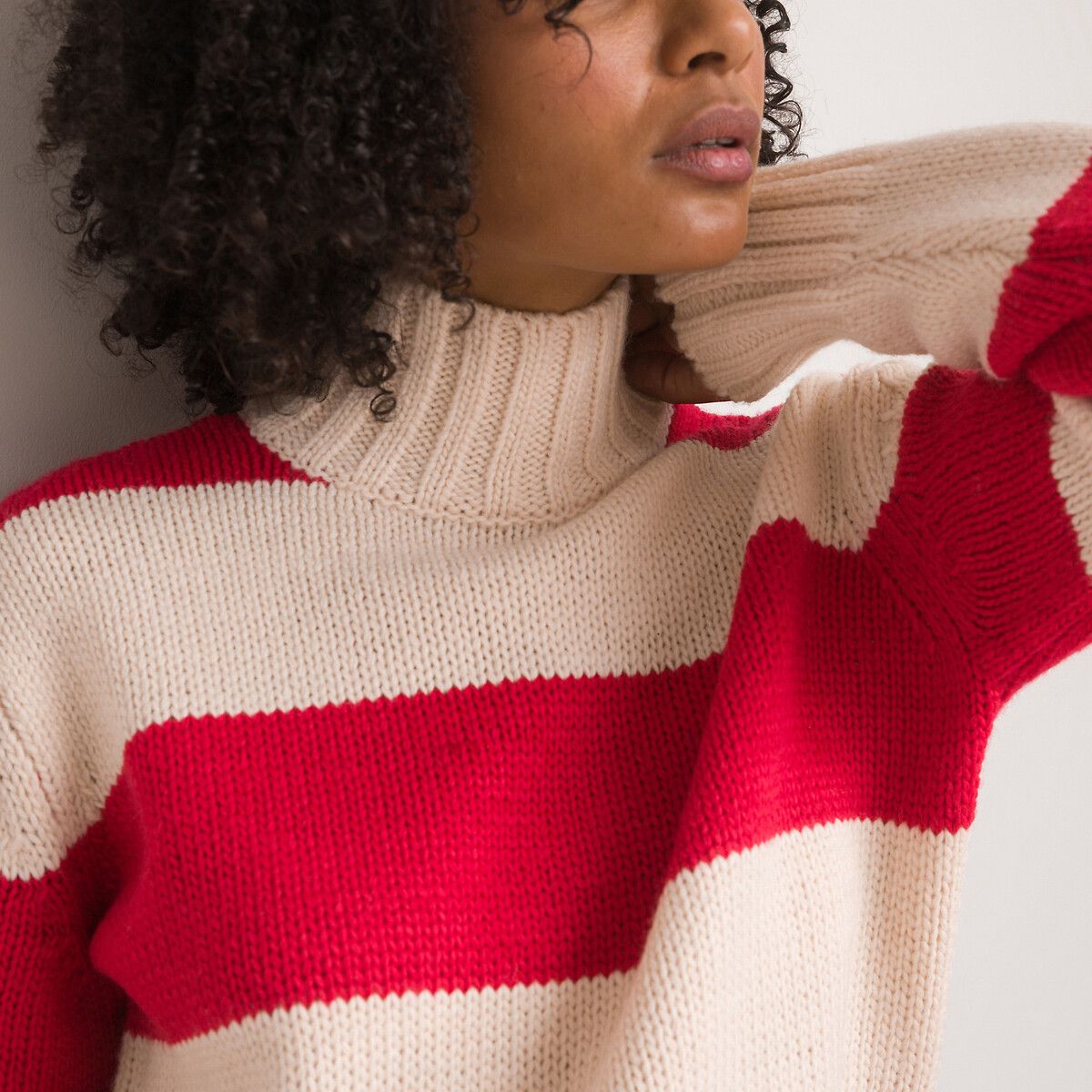 Recycled Striped Jumper with Funnel Neck | La Redoute (UK)