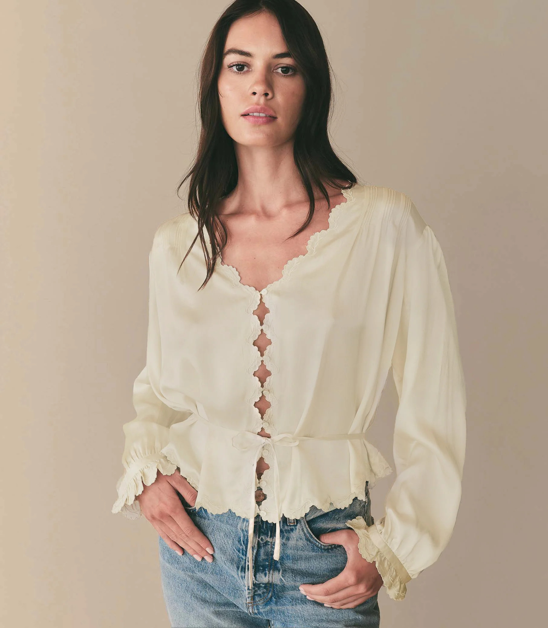 Elayne Top - Mother Of Pearl | DÔEN | DOEN