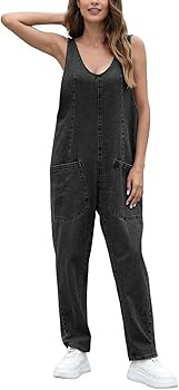 GREAIDEA High Roller Denim Jumpsuits for Women Casual Sleeveless Loose Baggy Overalls Jeans Pants... | Amazon (US)