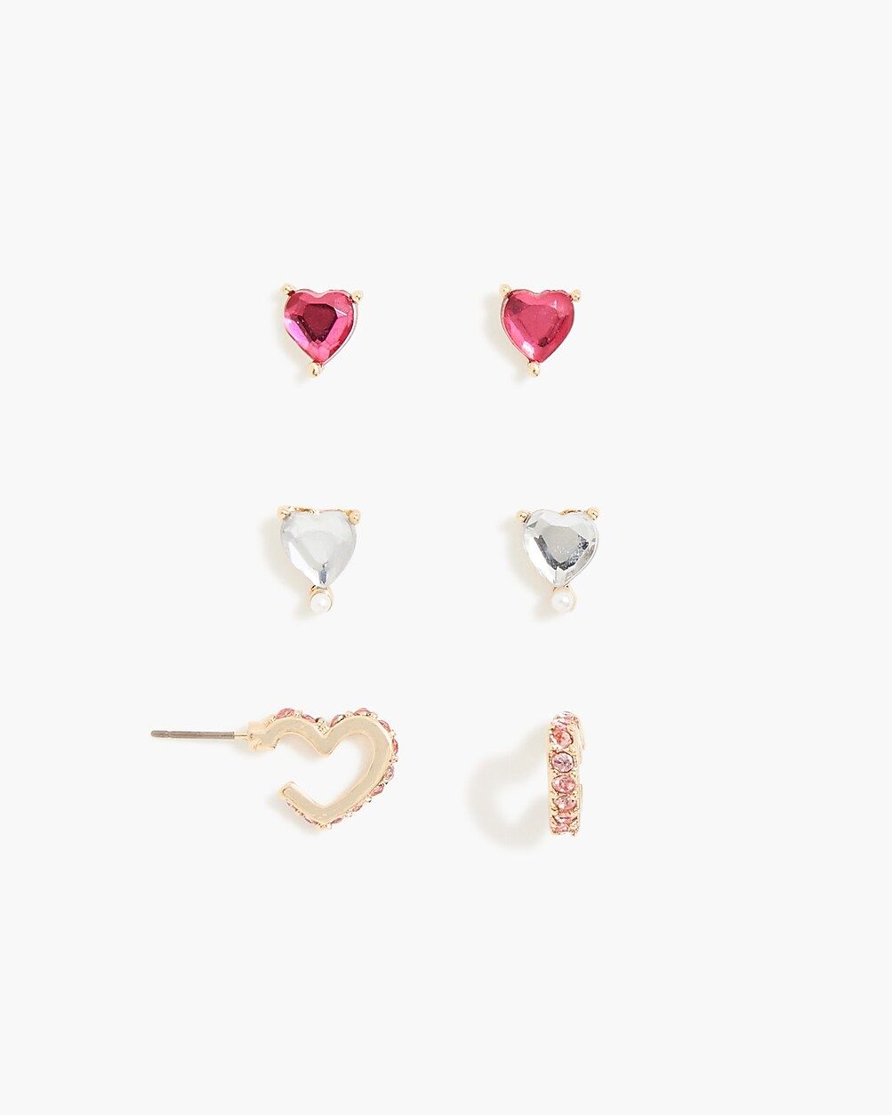 Girls' heart earrings set-of-three | J.Crew Factory