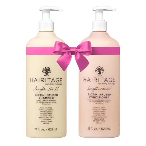 Hairitage Biotin + Castor Oil Shampoo and Conditioner Set - Volume + Moisture - Sulfate Free + Color Safe - Women + Men Hydrating Repair Shampoo Conditioner | Amazon (US)