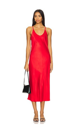 Washable Silk Bias Slip Dress in Pure Carmine | Revolve Clothing (Global)