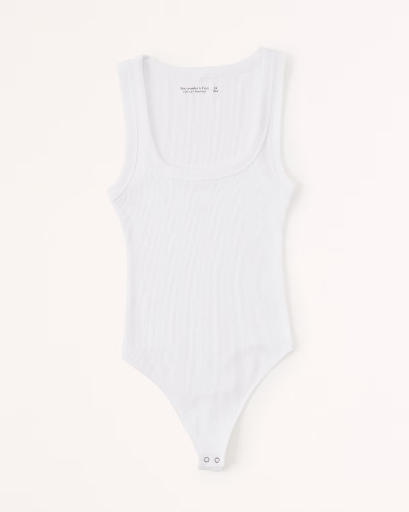 Essential Ribbed Squareneck Bodysuit | Abercrombie & Fitch (US)