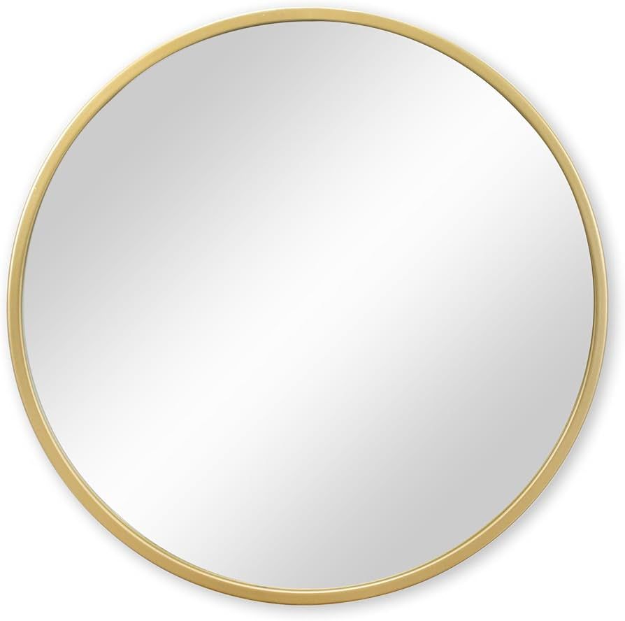 EMAISON Gold Round Wall Mirror, 20 Inch Rustic Matte Mirror for Bathroom, Entry, Dining Room, and... | Amazon (US)