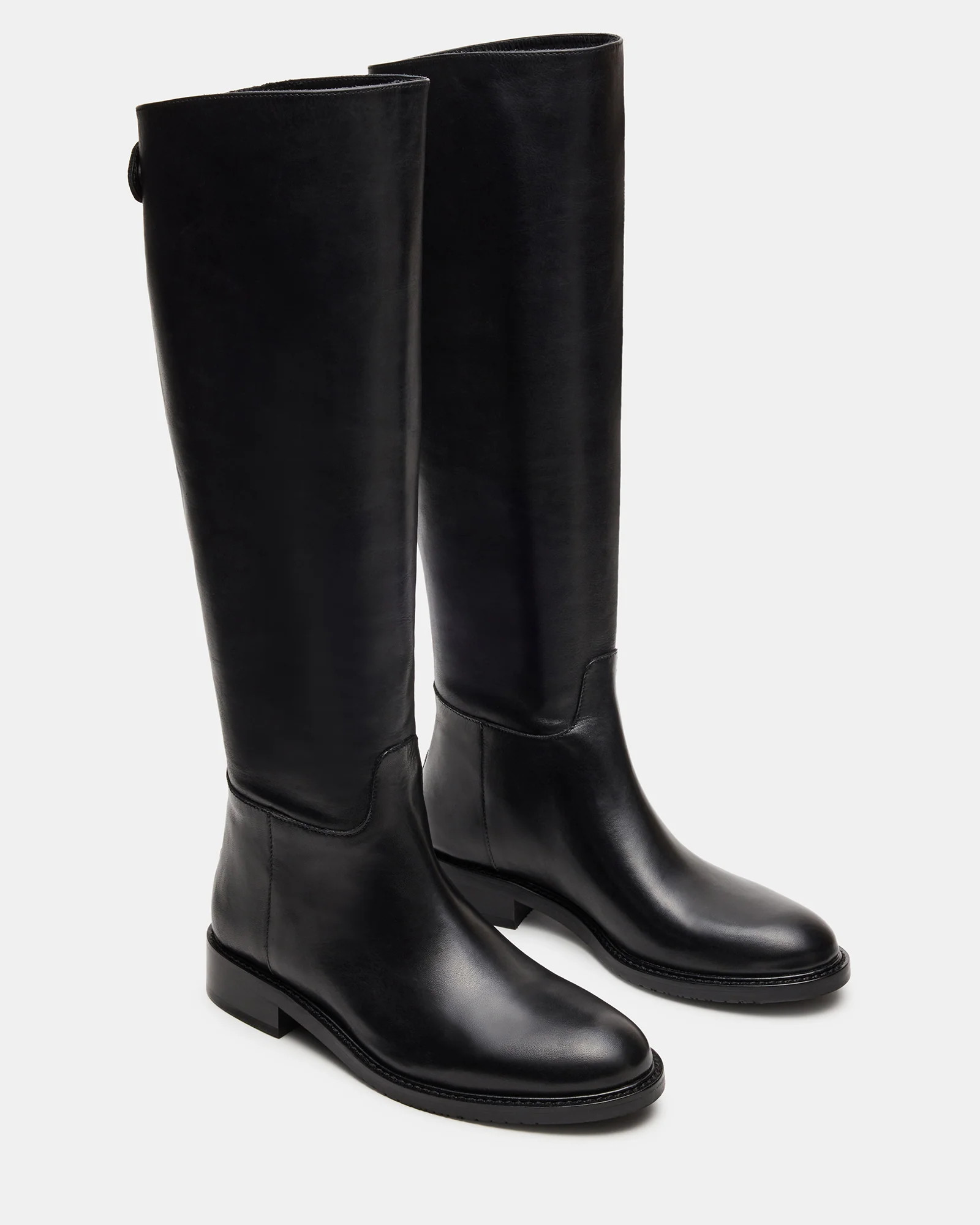 BEREN Black Leather Knee-High Women's Riding Boot | Steve Madden (US)