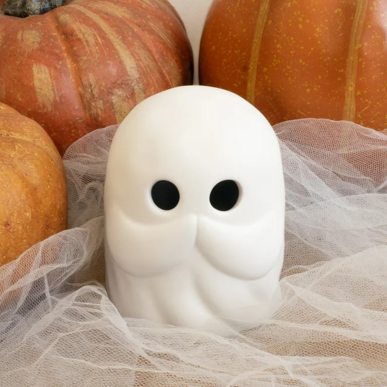 Halloween Speak No Evil Ceramic Ghost Figurine, 4.25 in, by Way To Celebrate - Walmart.com | Walmart (US)