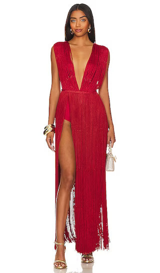 Sierra Maxi Dress in Red | Fall Maxi Dress Fall Gown Fall Gowns Red Outfit Plunge Dress Deep V Dress | Revolve Clothing (Global)