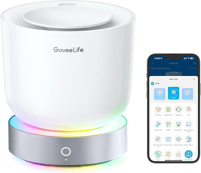 GoveeLife Smart Essential Oil Diffuser with Alexa Voice App Control for Home Office Bedroom, 300m... | Amazon (US)
