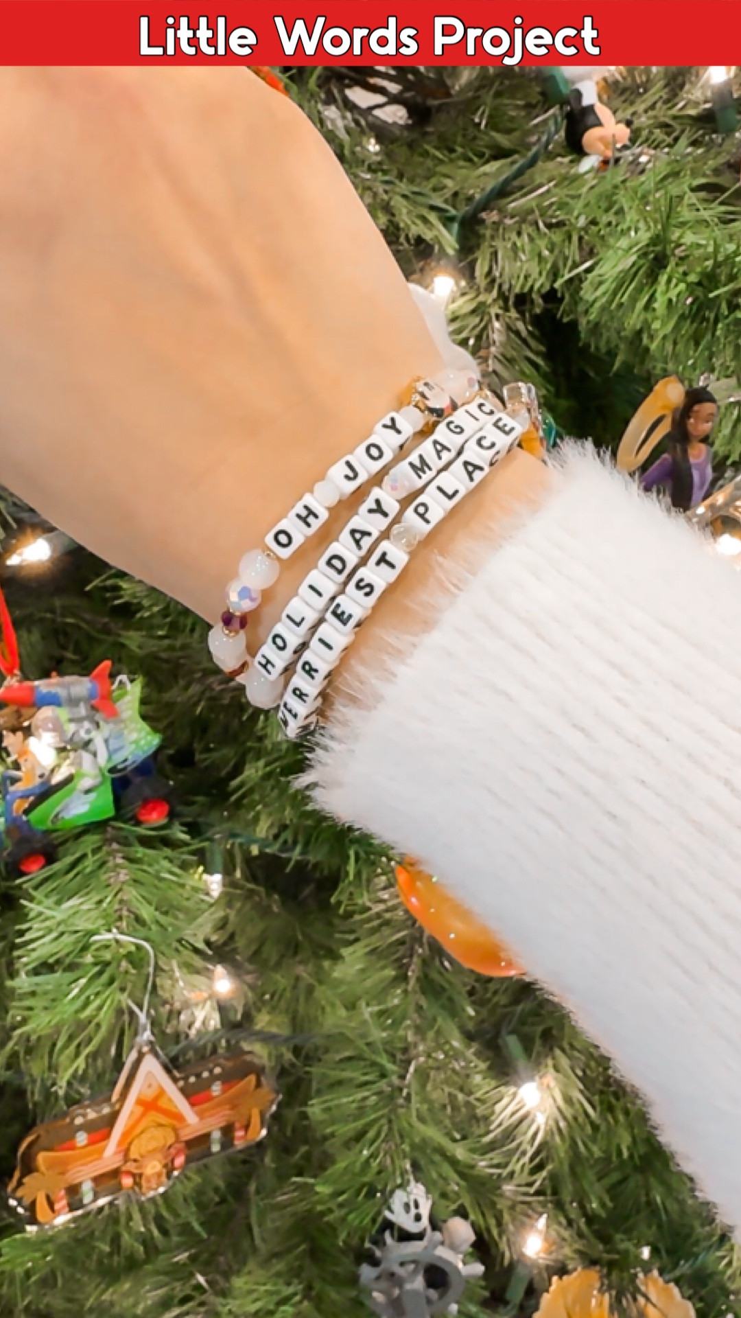 Current little words project bracelet stack . Disney Christmas bracelets .

#LTKHoliday #LTKSaleAlert