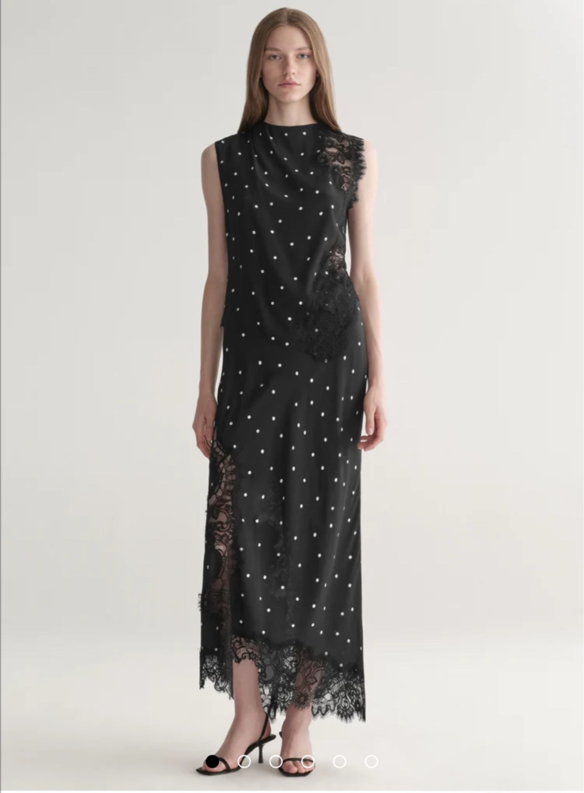 I love the silk, polka dot & lace combo.
