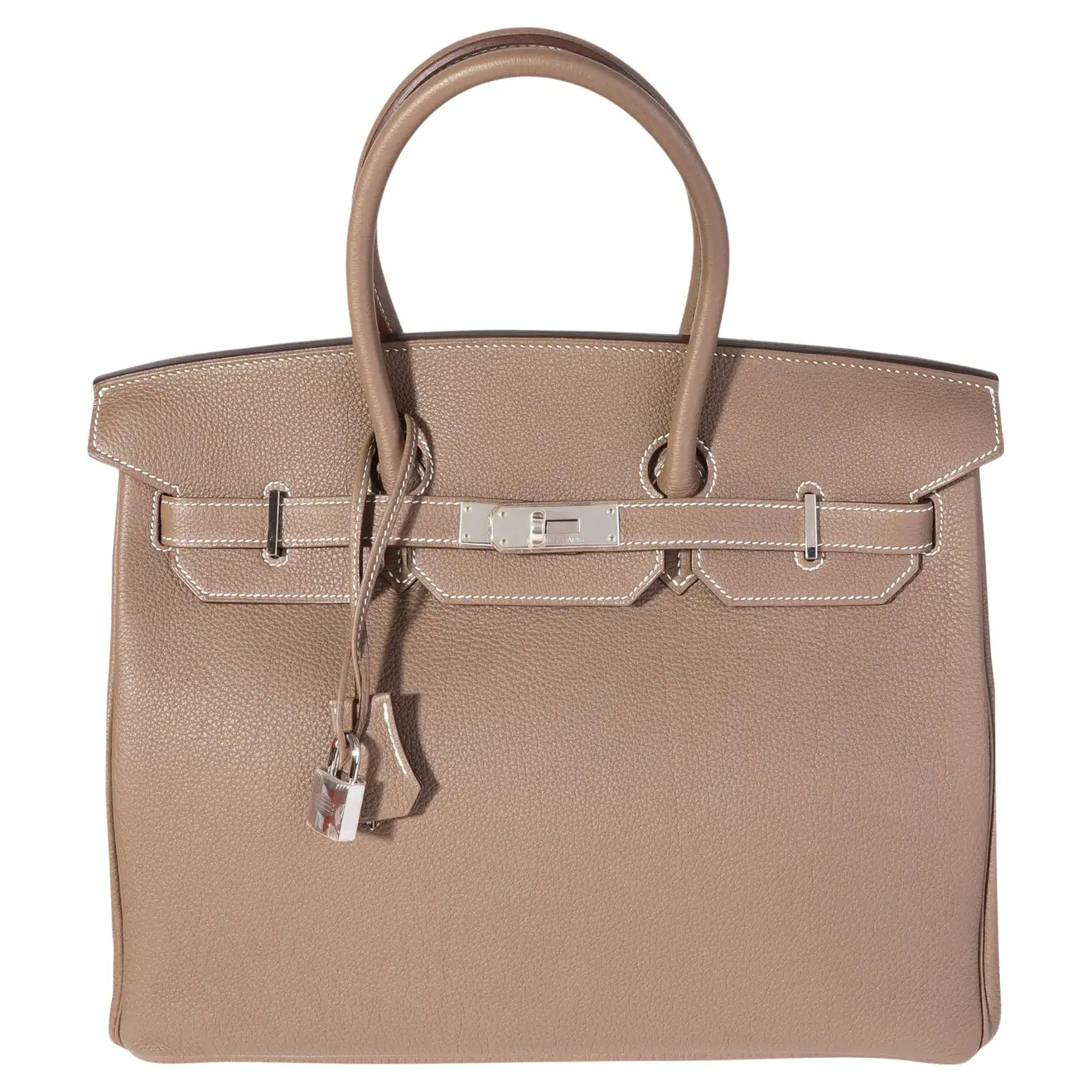 Hermès Etoupe Togo Birkin 35 PHW | 1stDibs