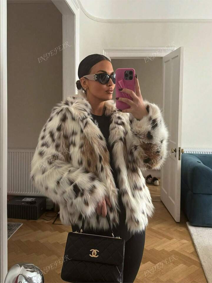 INDEFEIR New Autumn/Winter Fashion High-Quality Fluffy Effect Warm Thick Jacket For Women | SHEIN