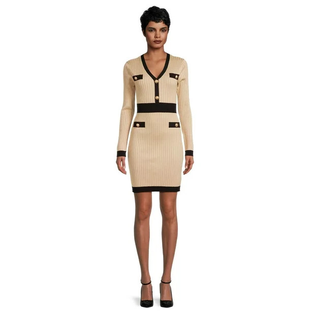 No Boundaries Juniors Contrast Trim Dress, Sizes XS-3XL | Walmart (US)