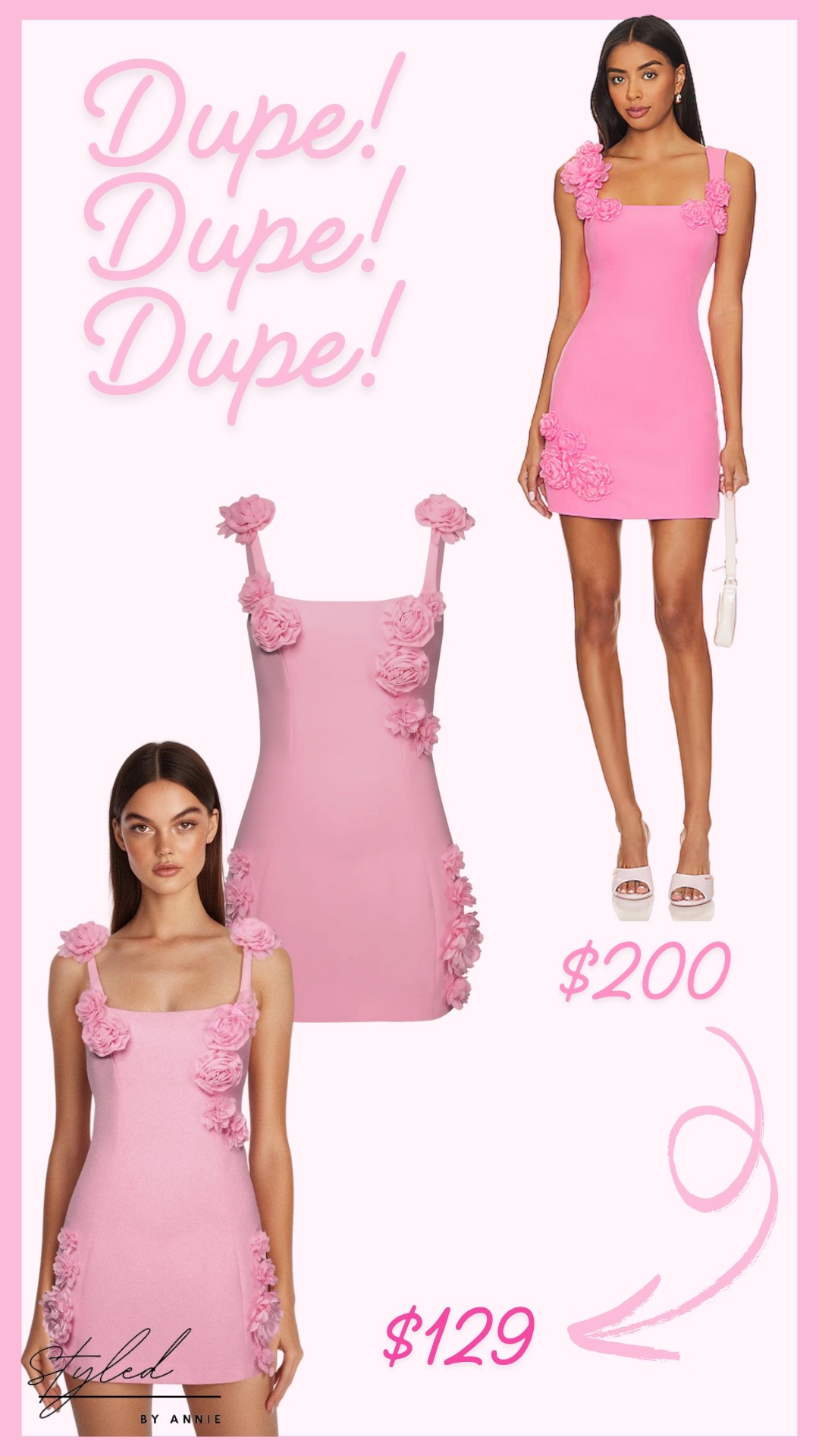 Kicking off a new series showing off my fav dupe finds!!💗

When you want the best brands and quality it can call for a splurge for that special event. But it’s always nice to have a similar, more affordable option for girls on a budget!! This dupe of the Elliatt floral dress is $70 less and almost identical!!

#dupe #elliatt #elliattdupe #jwpei #floralmidi #bridaltea #graduation #bridalshower #mididress #easter #easterdress #cocktail #springcocktail #spring #pinkdress #weddingguest #cocktailattite

#LTKWedding #LTKStyleTip #LTKSpringSale