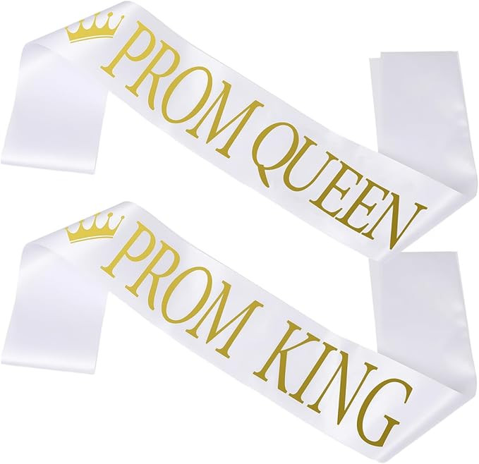 PRETYZOOM Prom King and Queen Sash Set 2Pcs Abschlussschärpe Mit Goldenen Buchstaben Abschlussba... | Amazon (DE)