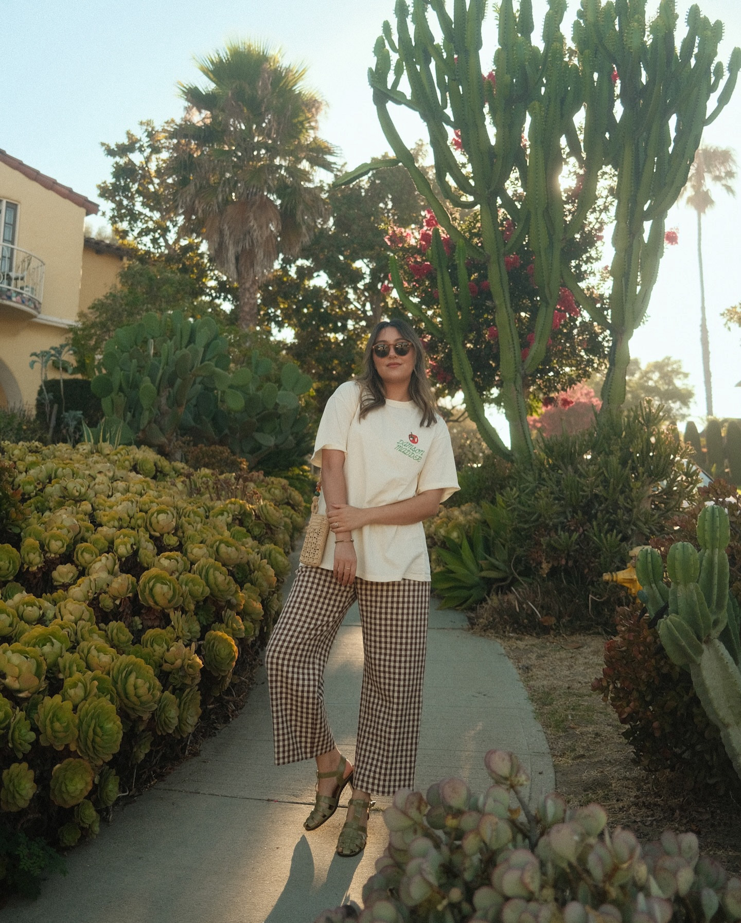 been wearing these gingham pants on repeat lately 🤎 such a great summer to fall transition piece! also, finally snagged a cutie little phone bag for those days you want to travel light ✨

#LTKSeasonal #LTKItBag #LTKStyleTip