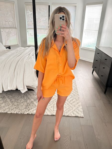 Top: medium (sized up for more oversized fit)
Shorts: small, true to size 

Two piece set sold separately! Tons of colors

(Set, summer set, outfit of the day, two piece set, target finds, target fit, pajamas, pjs, loungewear, casual style, fall transitional fashion, ootd)

#LTKhome #LTKunder50 #LTKstyletip