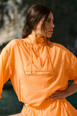 ALO | 1/4 Zip Go Time Pullover Top in Satsuma Breeze, Size: Small | Alo Yoga