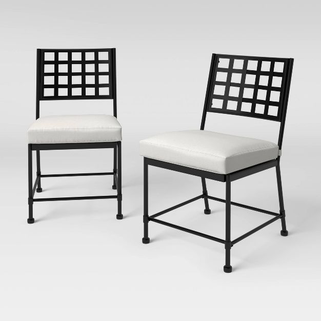 Midway 2pk Metal Cafe Patio Chairs - Black - Threshold™ designed with Studio McGee | Target