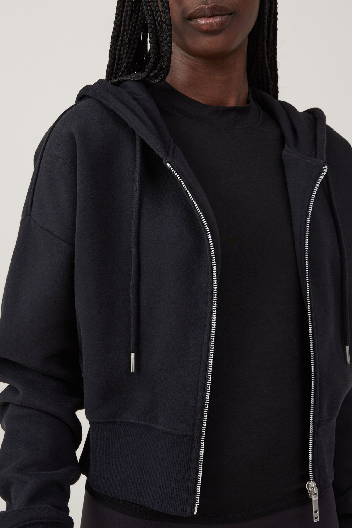 Plush Essential Cropped Zip Through | Cotton On (UK)