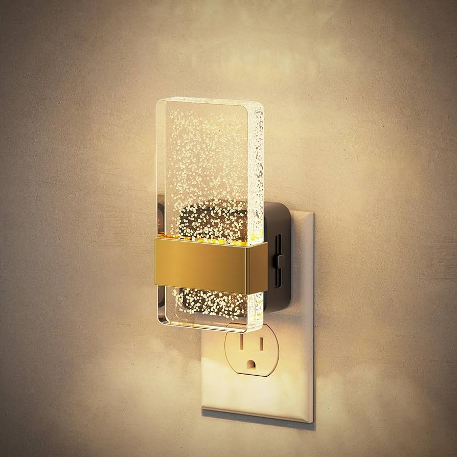 JandCase Night Lights Plug into Wall, Dusk to Dawn Sensor, 3000K Soft White LED, Acrylic Bubble D... | Amazon (US)