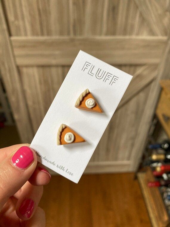 Polymer Clay Pumpkin Pie Stud Earrings  Fall Earrings  NEW - Etsy | Etsy (US)