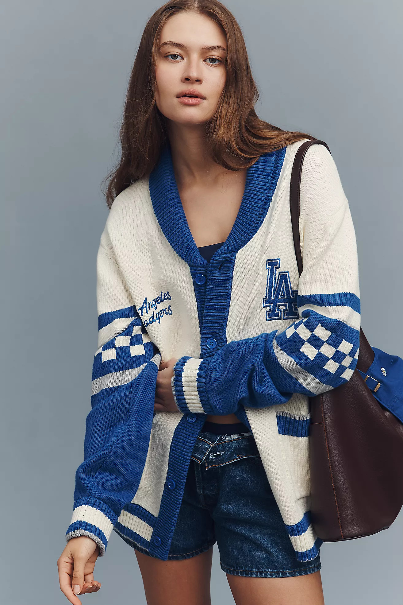The Wild Collective x Anthro LA Dodgers MLB Cotton Cardigan Sweater | Anthropologie (US)