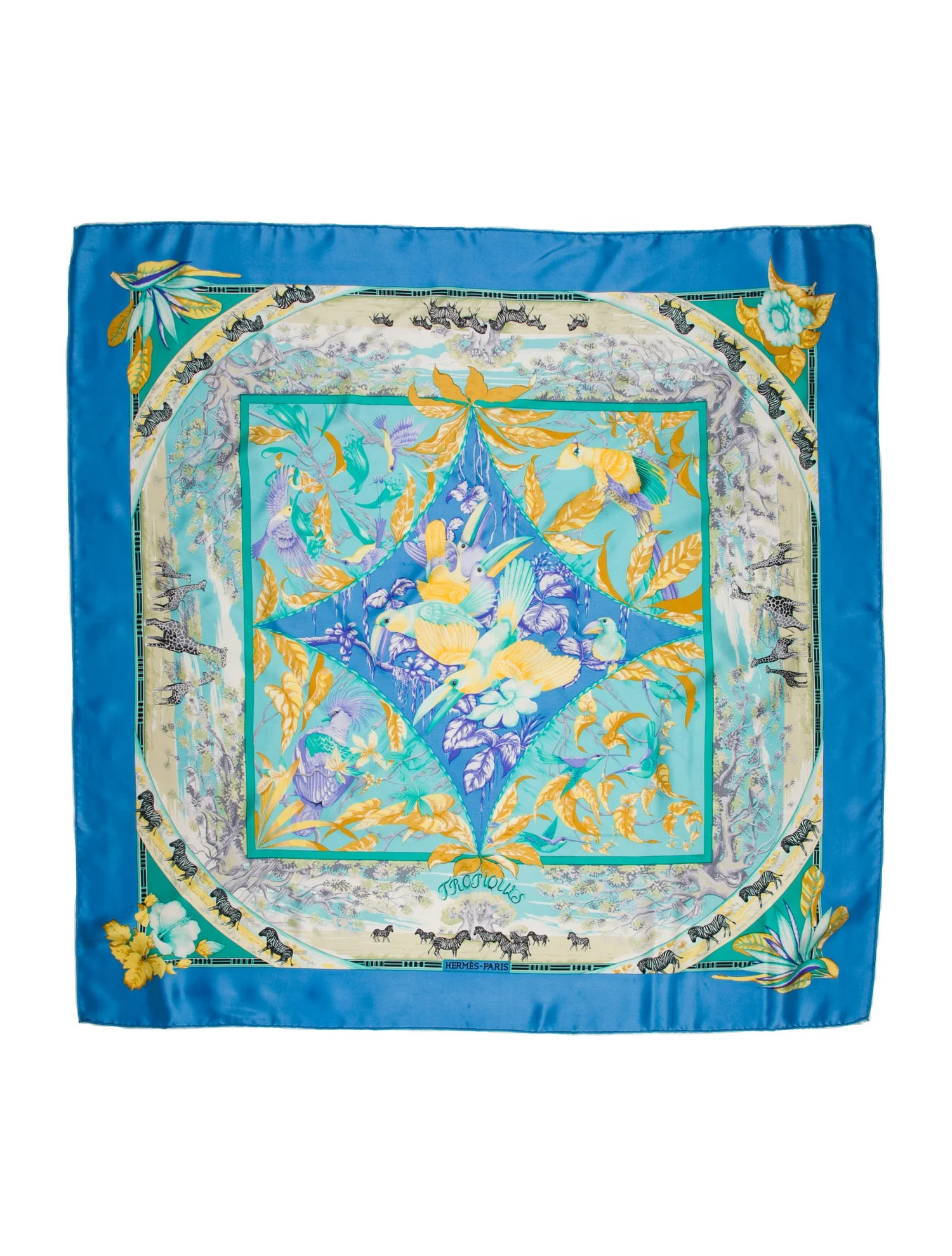 Hermès Tropiques Silk Scarf - Blue Scarves and Shawls, Accessories - HER798053 | The RealReal | The RealReal