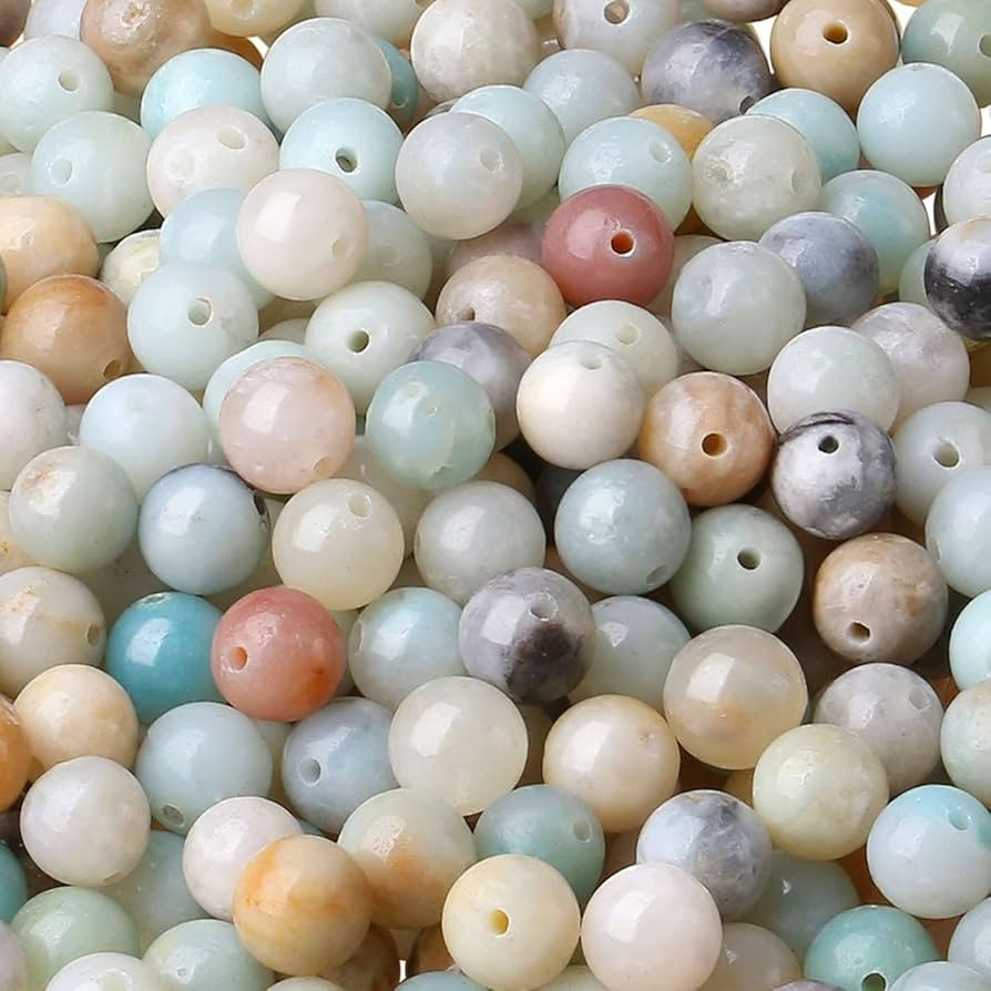 LAIDANLA Mixedcolor Amazonite 8mm Natural Stone Beads Round Loose Gemstone for DIY Bracelet Neckl... | Amazon (US)