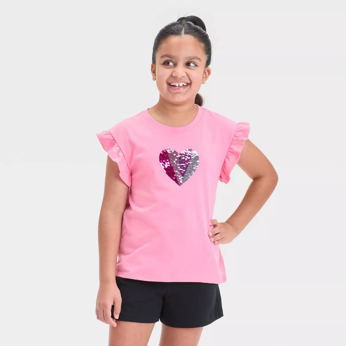 Girls' Short Sleeve Flip Sequin T-Shirt - Cat & Jack™ | Target
