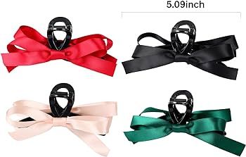 MHDGG Big Bow Hair Claw Clips for Women,4pcs Bow Hair Barrette Nonslip Claw Clip for Thin Thick C... | Amazon (US)