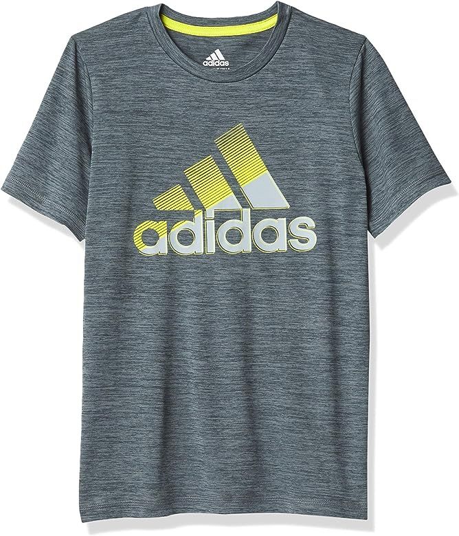 adidas Boys' Short Sleeve Moisture-Wicking Boss Logo T-Shirt | Amazon (US)