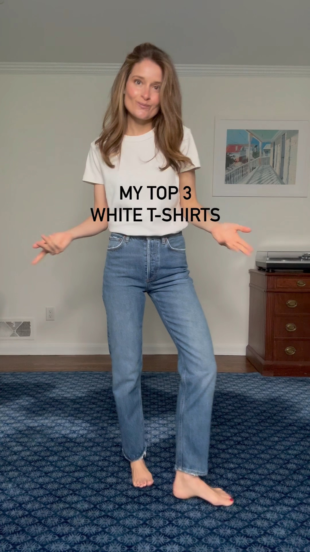 MY 3 FAVORITE WHITE TEES! 🫶🏻 I guess you could say I have a type. ✨✨

Sizing notes: 
Uniqlo: size up 1! I wear a medium
J.Crew: runs TTS. I wear a small
sold out NYC: runs tts, I wear a small. Use MEG20 for 20% off! 

#whitetee #besttees #momstyle #everydaystyle #wardrobestaple 