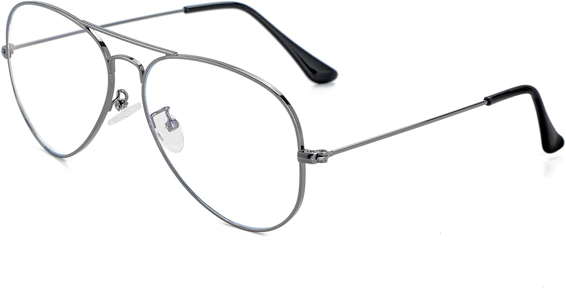 Aviator Clear Lens Glasses for Women Men Non-prescription Eyeglasses Blue Light Blocking Lens Met... | Amazon (US)