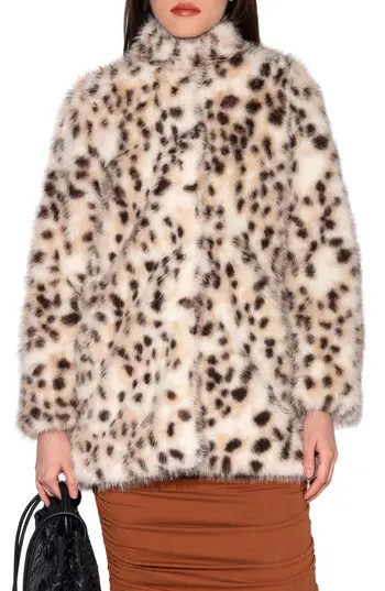 Walter Baker Priscilla Faux Fur Coat in Lynx at Nordstrom Rack, Size Small | Nordstrom Rack